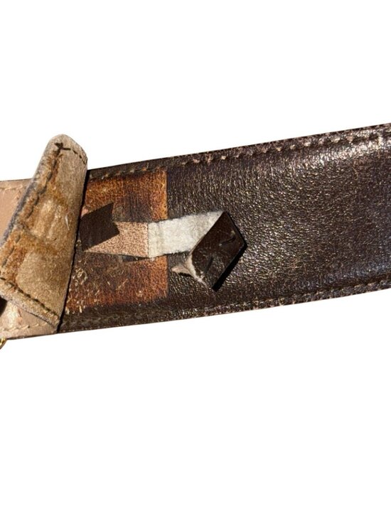 Gucci Leather Belt Double G Buckle Women’s size 80 US 26/4 Italy Vintage main image 10